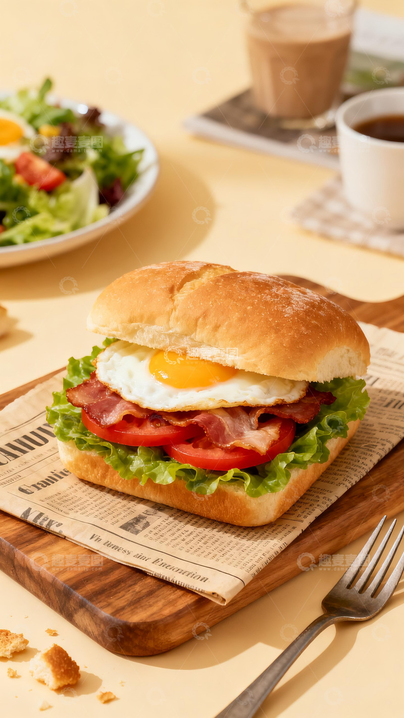 高清大图下载【趣麦麦图】早餐三明治摄影1