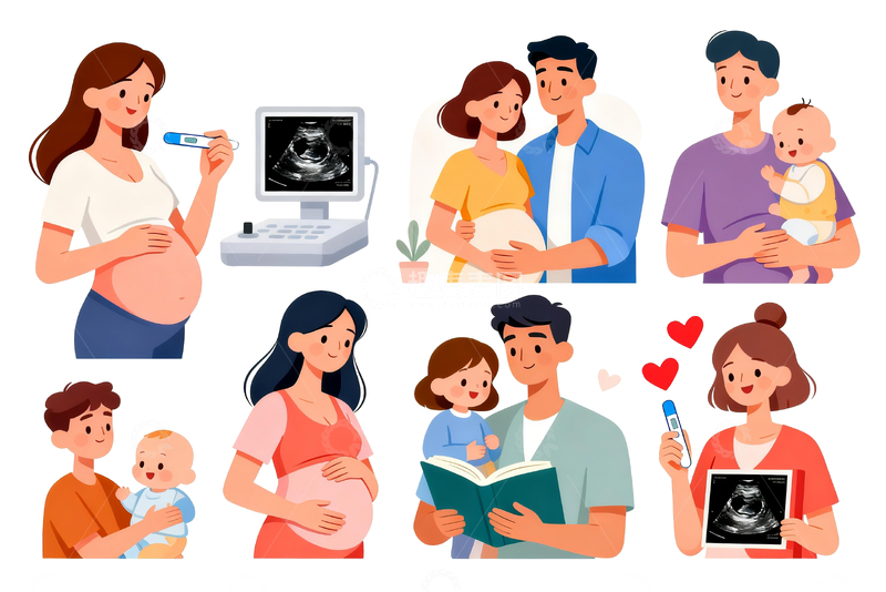 源文件下载【趣麦麦图】扁平插画育儿场景3