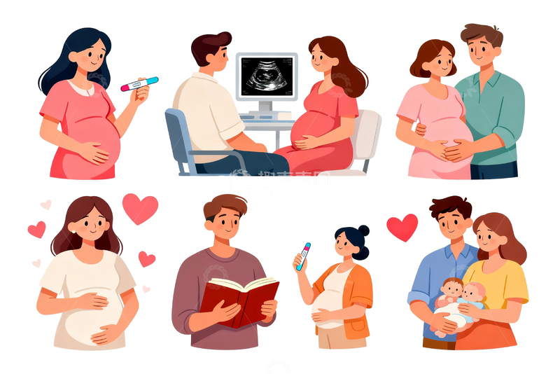 源文件下载【趣麦麦图】扁平插画育儿场景1