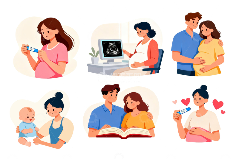 源文件下载【趣麦麦图】扁平插画育儿场景2