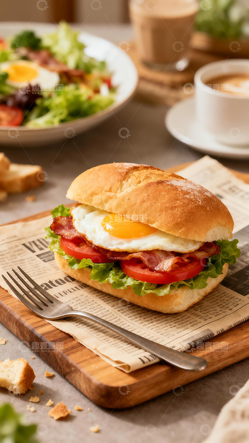 高清大图下载【趣麦麦图】早餐三明治摄影2