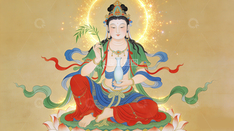 高清大图下载【趣麦麦图】佛教艺术女神画像装饰画