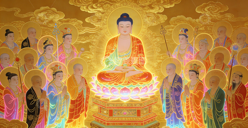 高清大图下载【趣麦麦图】佛教艺术庄严佛像绘画素材装饰画