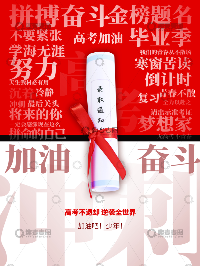 源文件下载【趣麦麦图】励志高考海报设计素材