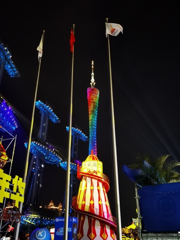 夜彩广州塔游乐园风光