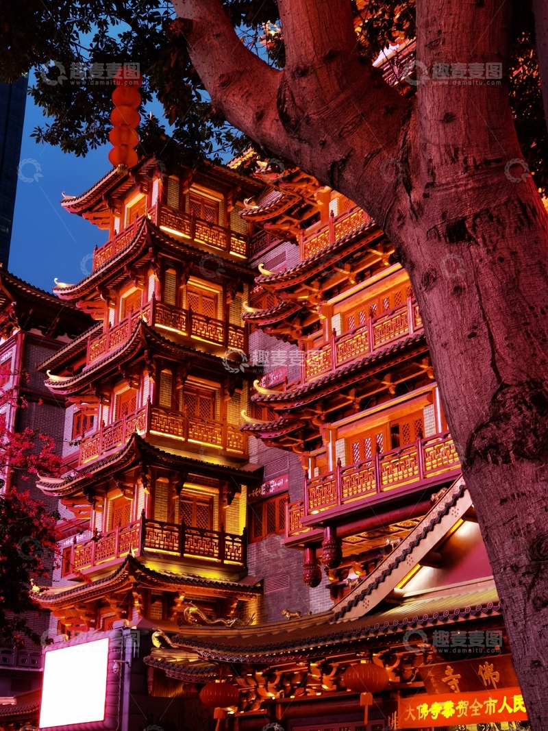 高清大图下载【趣麦麦图】古典建筑夜景灯光秀