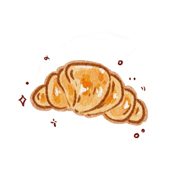 手绘牛角面包插画素材