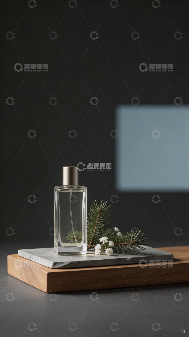 高清大图下载【趣麦麦图】简约玻璃香水瓶绿植装饰摆件