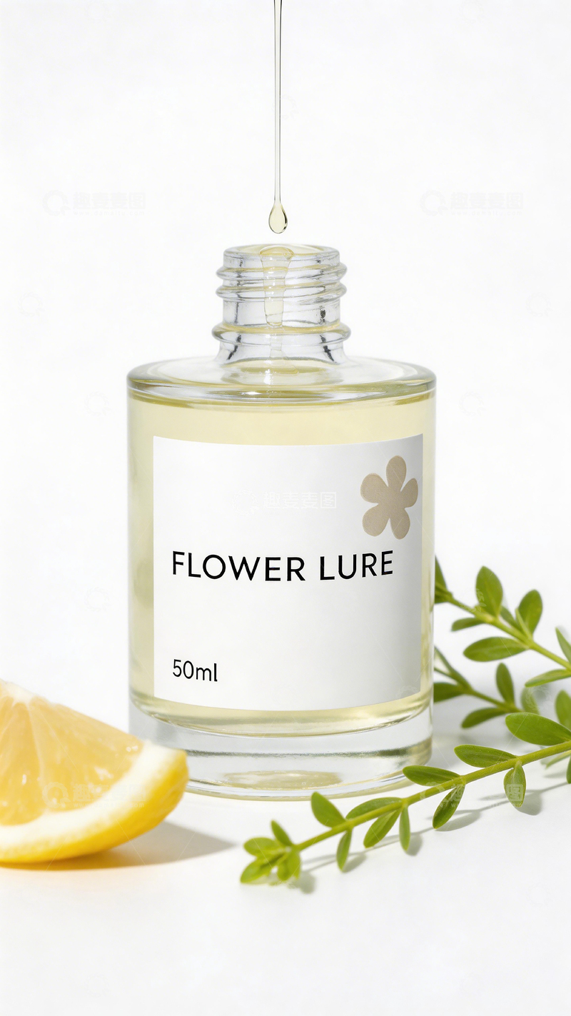 高清大图下载【趣麦麦图】清新花香精华液展示图