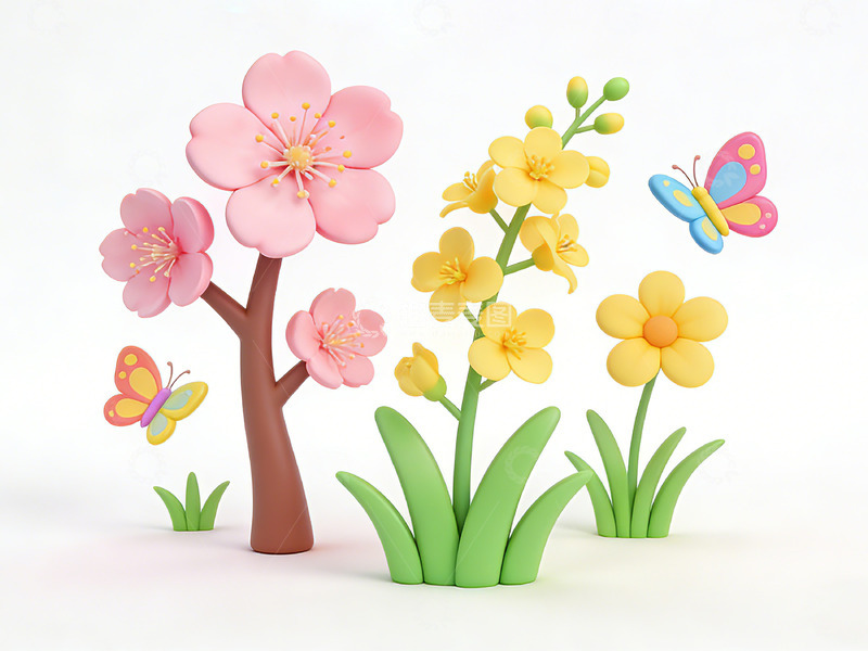 高清大图下载【趣麦麦图】纸艺花卉蝴蝶装饰设计