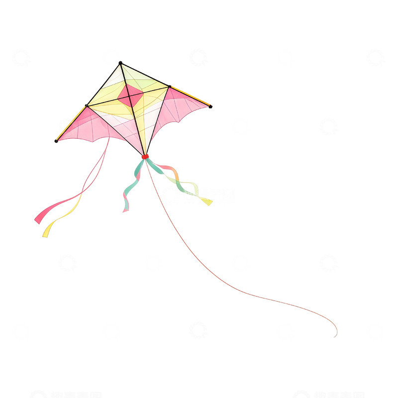 高清大图下载【趣麦麦图】彩色风筝简笔画