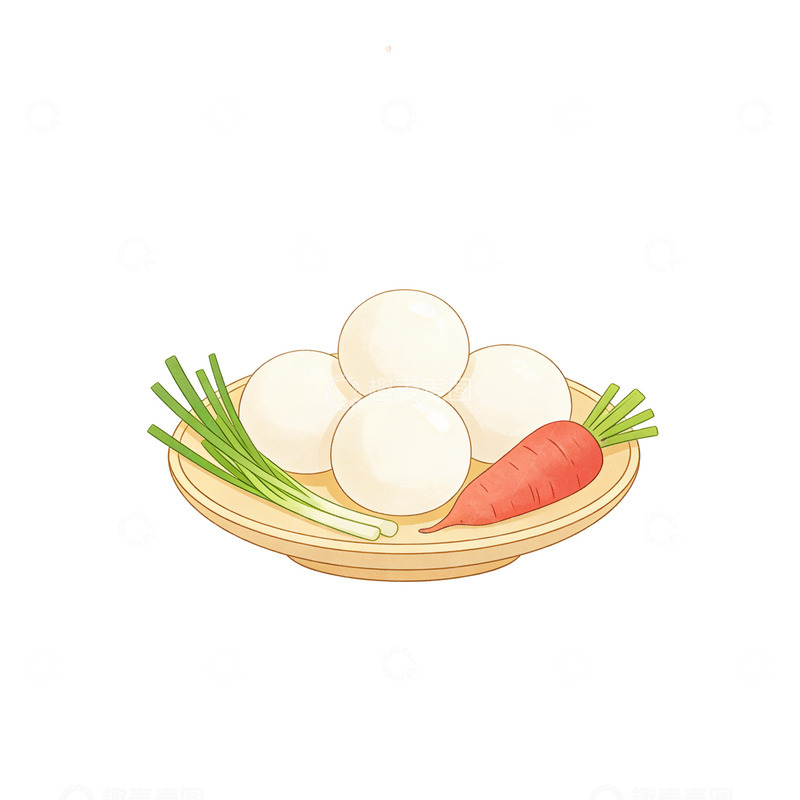 高清大图下载【趣麦麦图】卡通汤圆美食插画设计元素