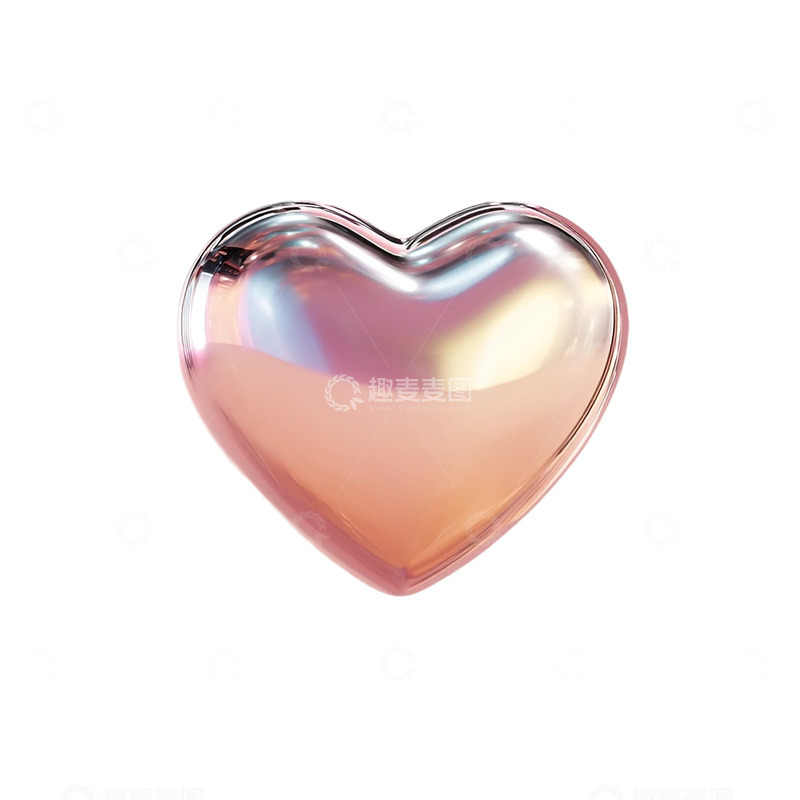 高清大图下载【趣麦麦图】梦幻金属心形闪耀光芒