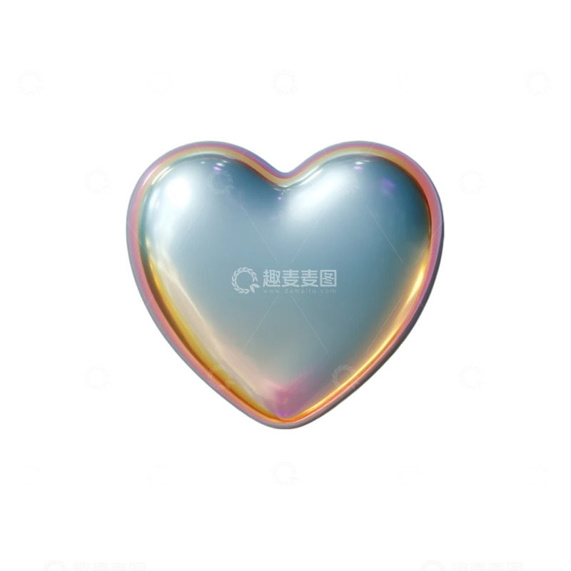 高清大图下载【趣麦麦图】梦幻彩虹心形泡泡