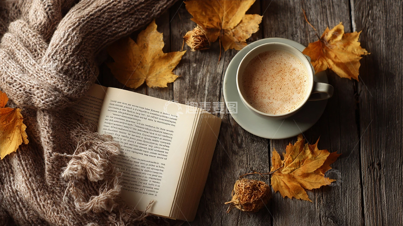 高清大图下载【趣麦麦图】秋日暖阳下的文字与咖啡