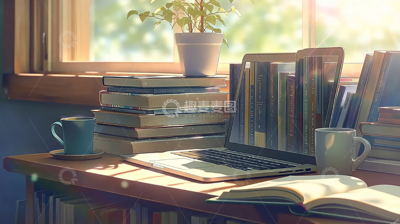 高清大图下载【趣麦麦图】秋日阅读时光的温暖韵味