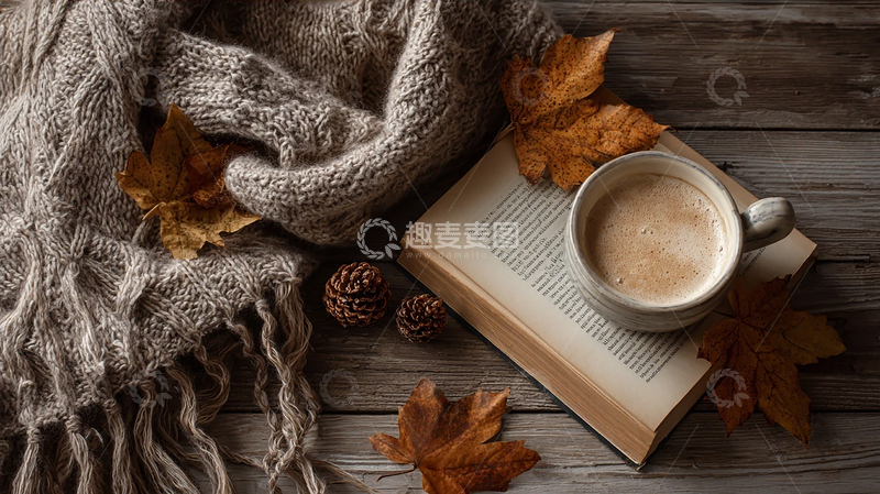 高清大图下载【趣麦麦图】秋日暖意浓郁的阅读时光