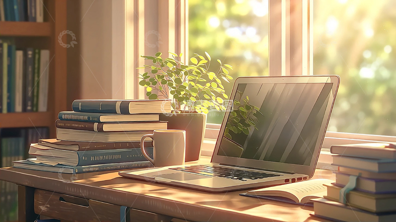 高清大图下载【趣麦麦图】秋色书香与暖意交融