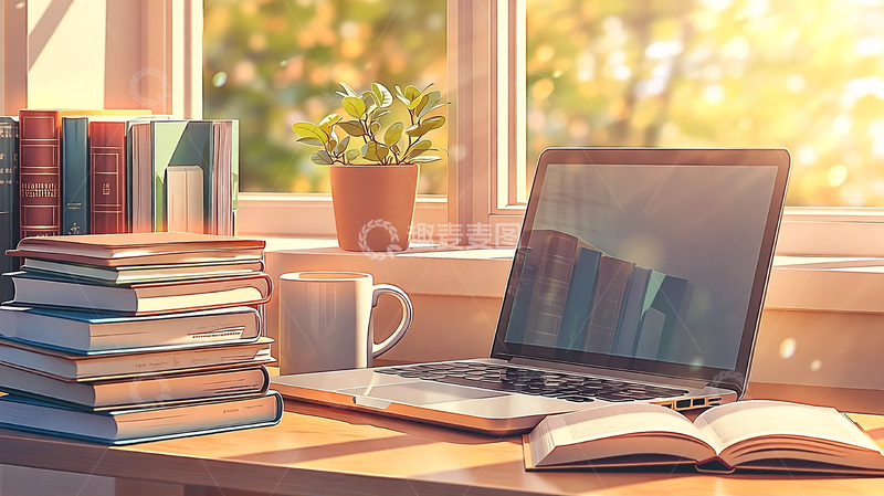 高清大图下载【趣麦麦图】叶落与咖啡的温馨交响