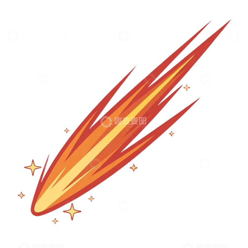 高清大图下载【趣麦麦图】星空下的燃烧流星轨迹