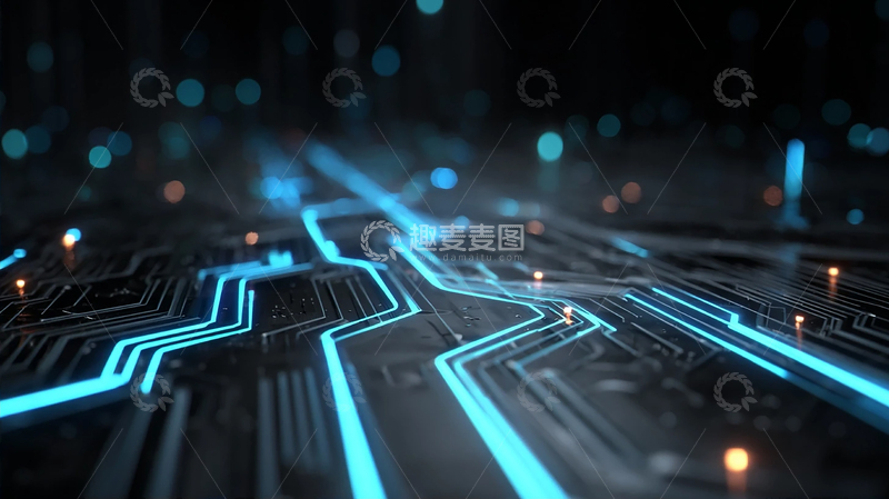 高清大图下载【趣麦麦图】光影交错的未来科技梦