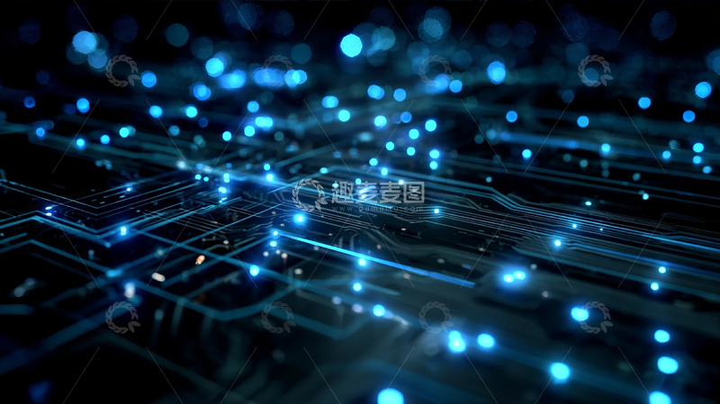 高清大图下载【趣麦麦图】蓝色科技之网的奥秘探索
