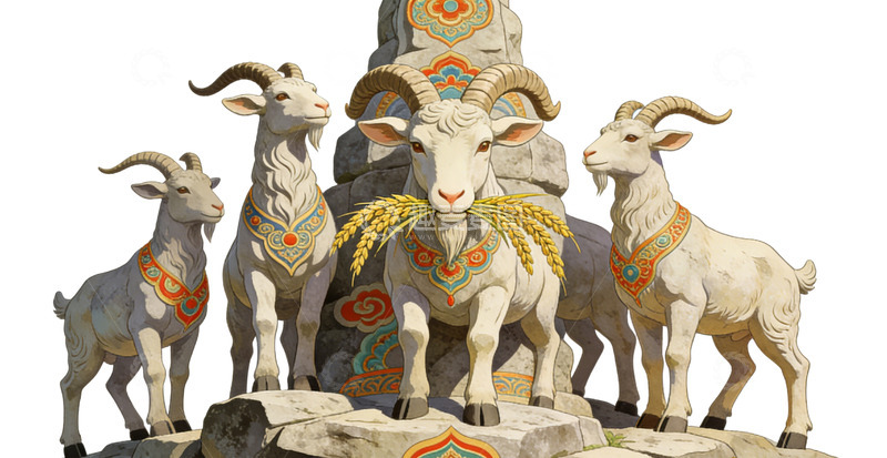 高清大图下载【趣麦麦图】地标建筑山羊雕像传统艺术装饰