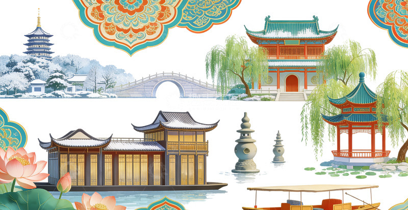 高清大图下载【趣麦麦图】中国风古建筑园林设计元素