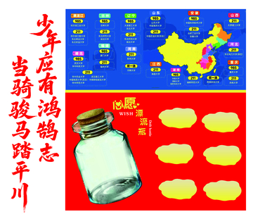 励志漂流瓶海报设计素材