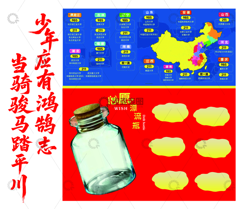 源文件下载【趣麦麦图】励志漂流瓶海报设计素材