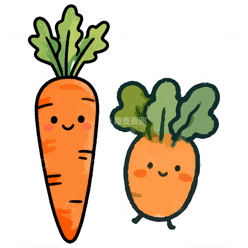 源文件下载【趣麦麦图】可爱卡通蔬果插画设计素材