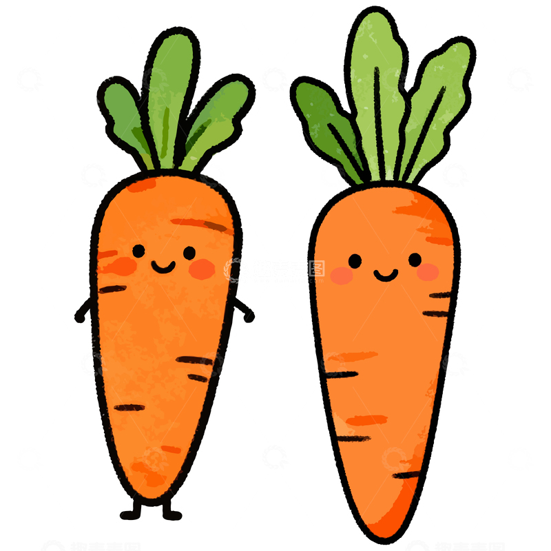 源文件下载【趣麦麦图】卡通可爱胡萝卜插图
