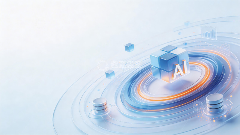 高清大图下载【趣麦麦图】蓝白渐变ai科技banner背景3