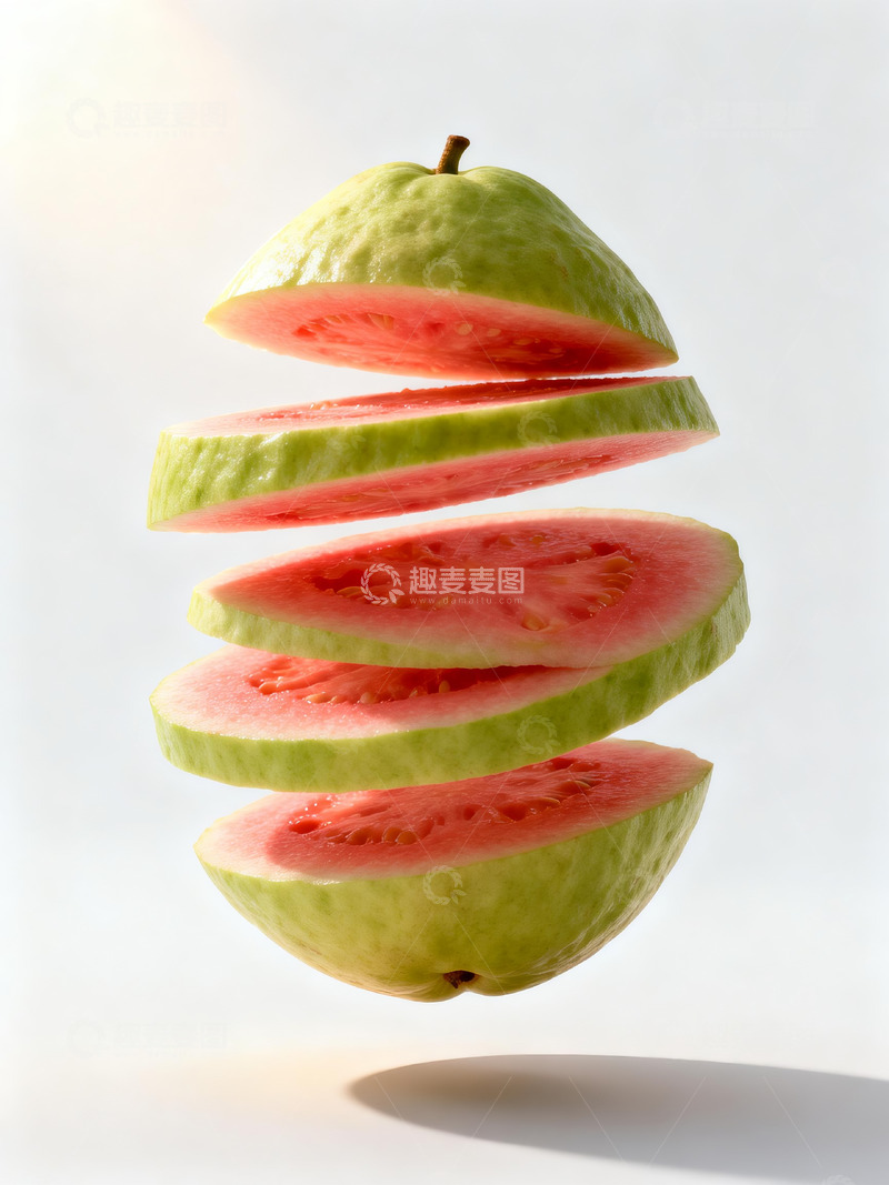 高清大图下载【趣麦麦图】红心芭乐切割切片摄影2