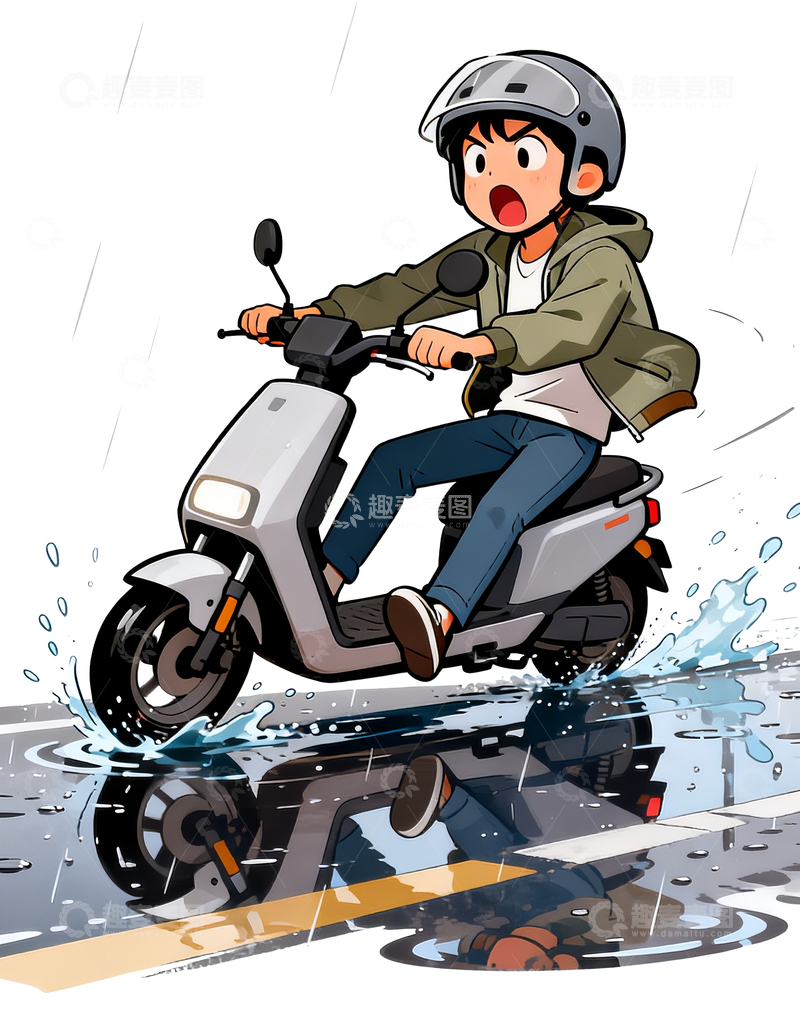 源文件下载【趣麦麦图】即将摔车的通勤打工人4