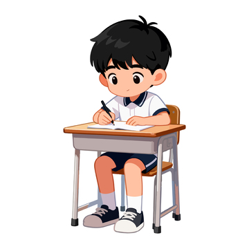 卡通学习场景小学生写作素材