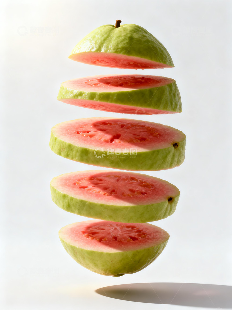 高清大图下载【趣麦麦图】红心芭乐切割切片摄影3