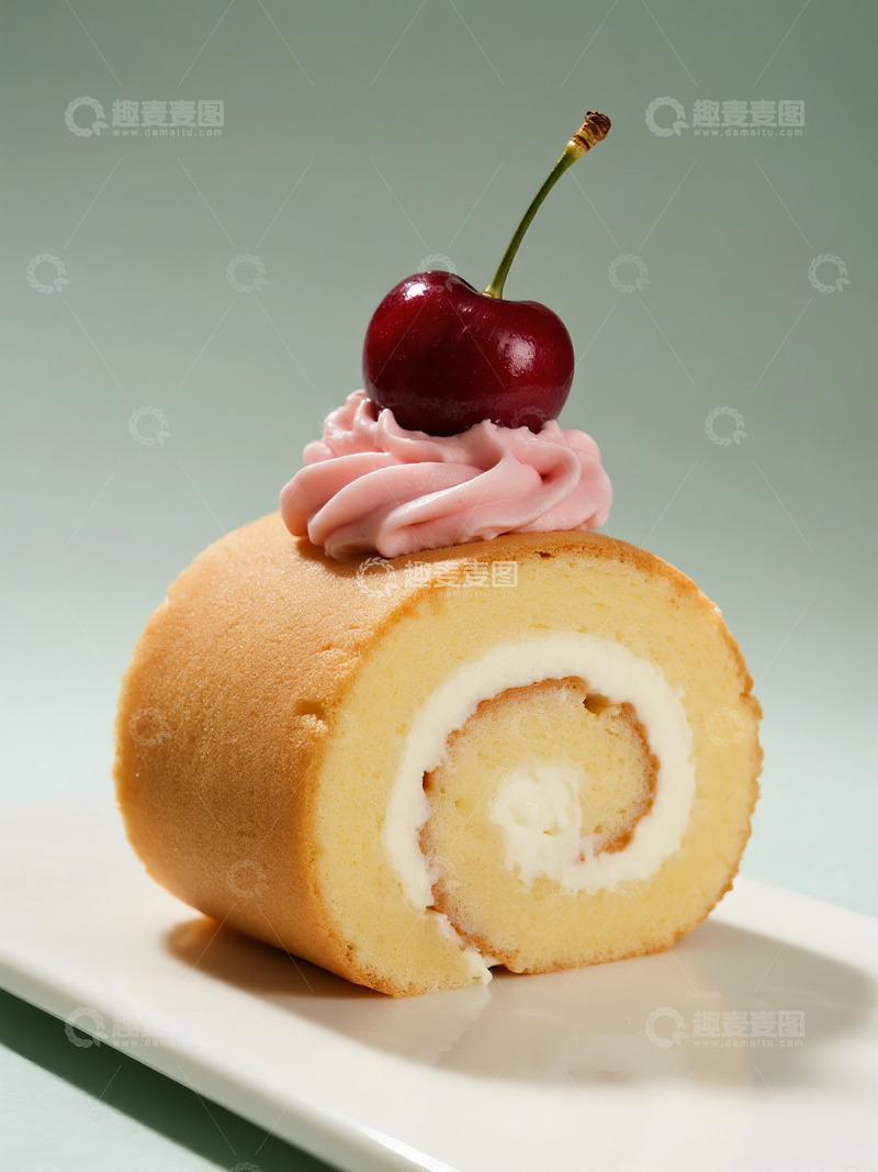 高清大图下载【趣麦麦图】樱桃奶油瑞士卷6