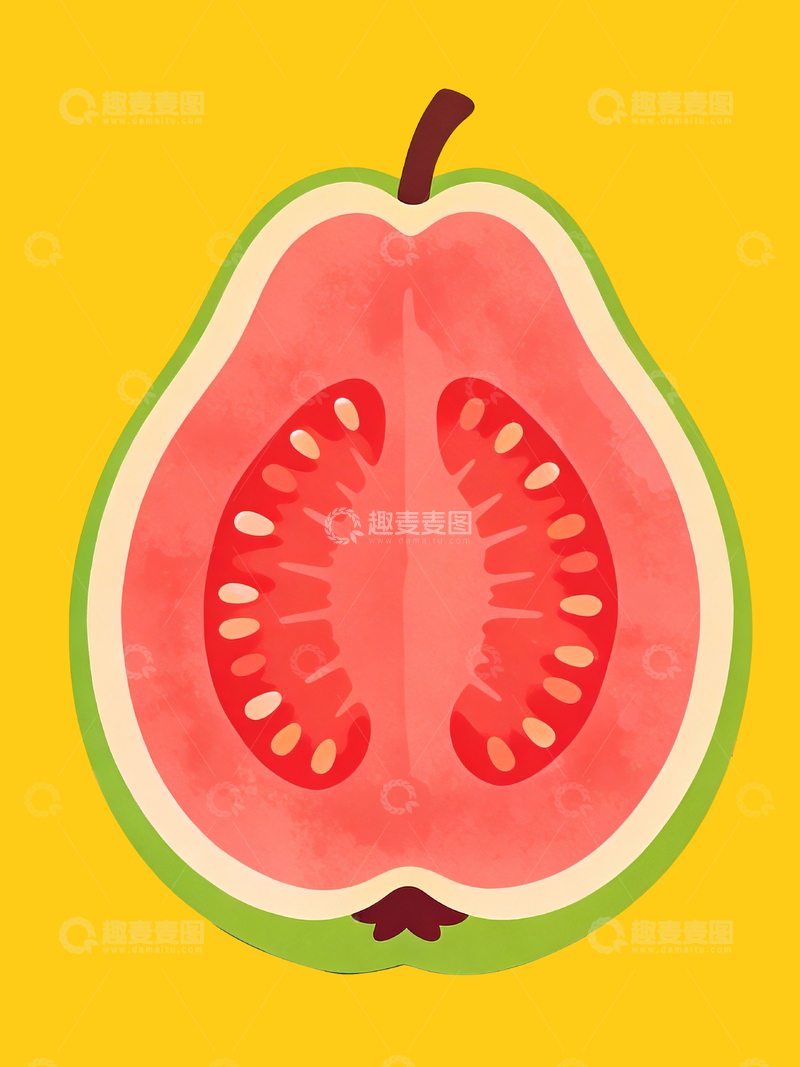 源文件下载【趣麦麦图】丝网印刷风格红心芭乐3