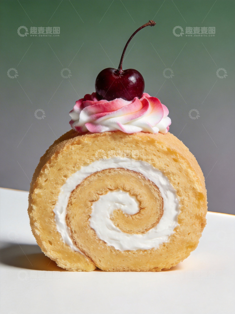 高清大图下载【趣麦麦图】樱桃奶油瑞士卷5
