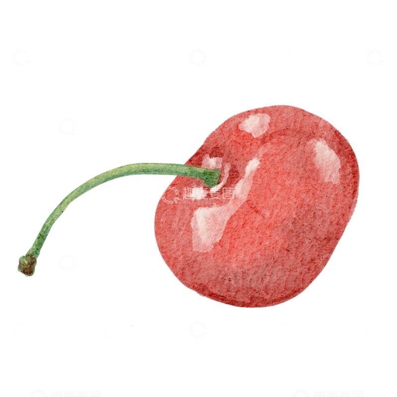 源文件下载【趣麦麦图】水彩樱桃水果插画