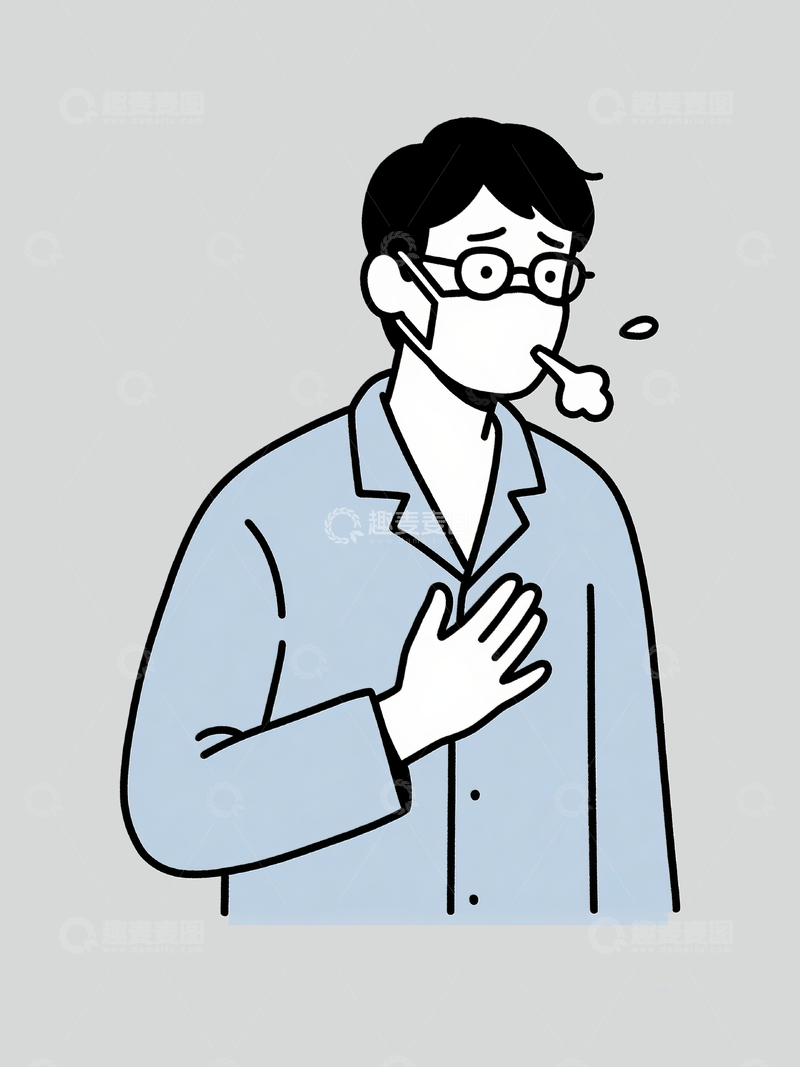 源文件下载【趣麦麦图】简笔画一个感冒的男人3