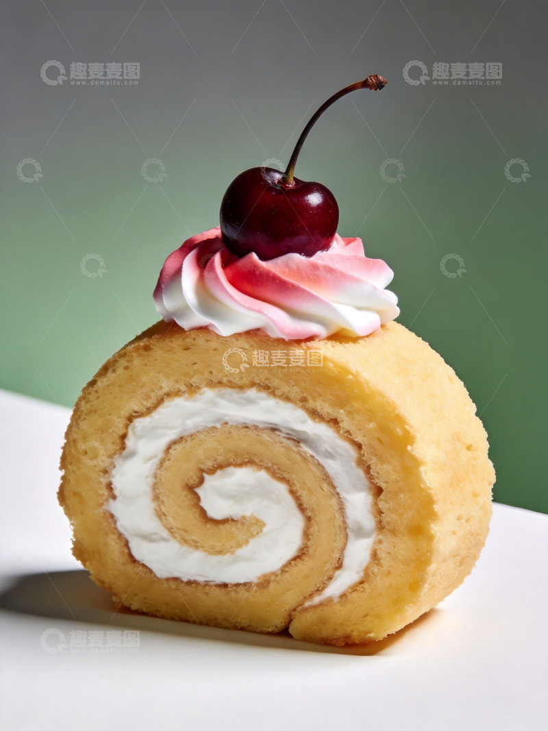 高清大图下载【趣麦麦图】樱桃奶油瑞士卷4