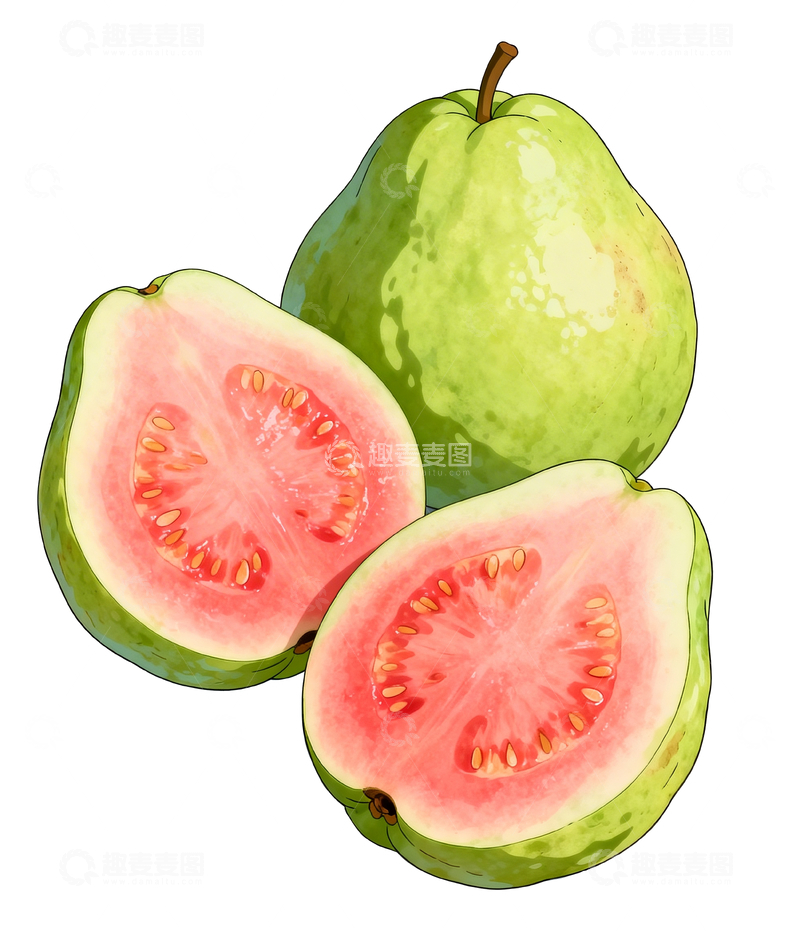 源文件下载【趣麦麦图】手绘风格红心芭乐2