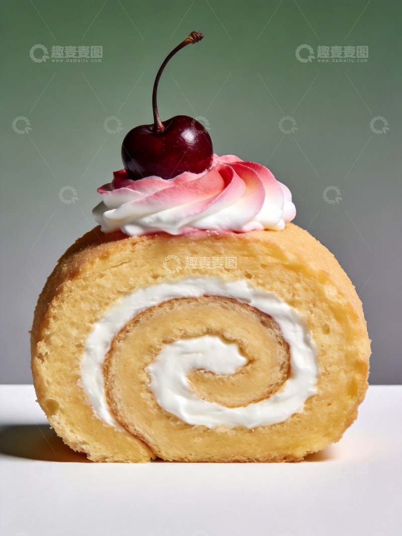 高清大图下载【趣麦麦图】樱桃奶油瑞士卷2