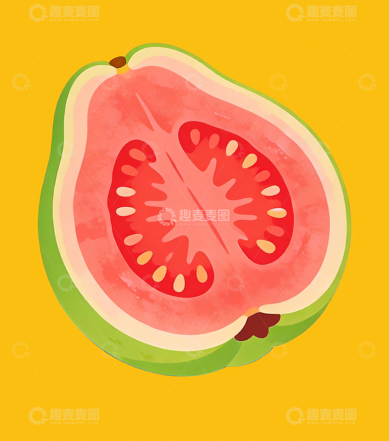 源文件下载【趣麦麦图】丝网印刷风格红心芭乐2