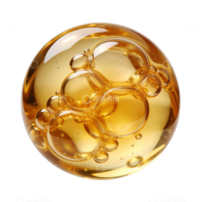 高清大图下载【趣麦麦图】透明球体中的金黄液体