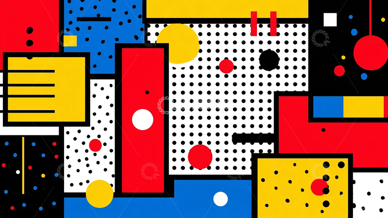 高清大图下载【趣麦麦图】点线面交织的抽象幻想