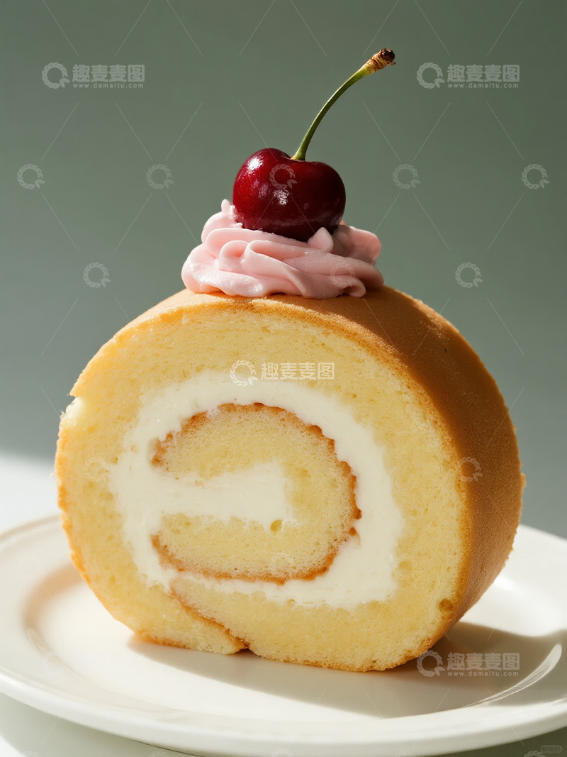 高清大图下载【趣麦麦图】樱桃奶油瑞士卷7