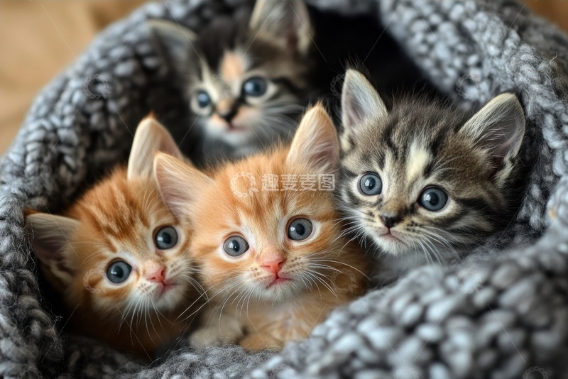 高清大图下载【趣麦麦图】一窝可爱的小猫咪